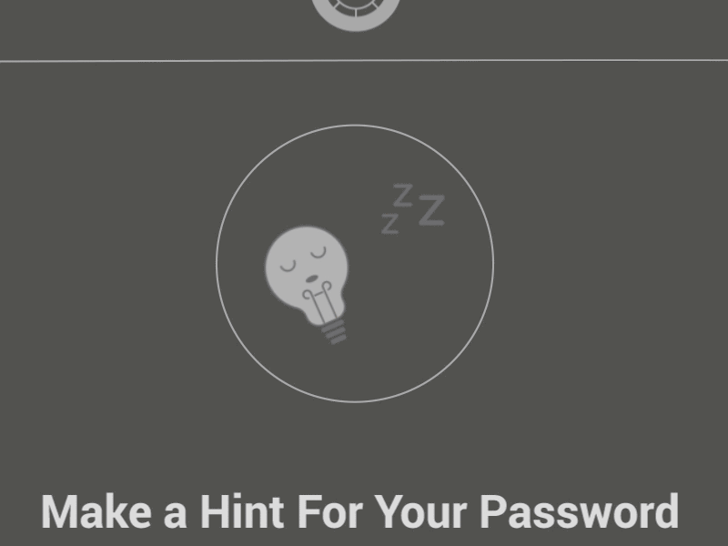 Password Hint ⚡ Account Creation animation hints lightbulb lottie passloch passwords sleeping sprite