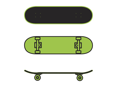 Decked bright deck flat fun illustration round skateboard