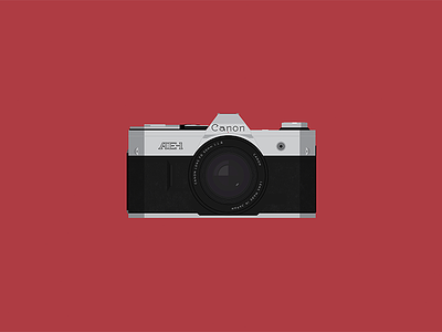 Canon AE-1 bright camera canon color flat illustration line photography simple