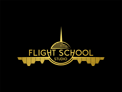 Flight School audio brand clean gold logo sharp studio