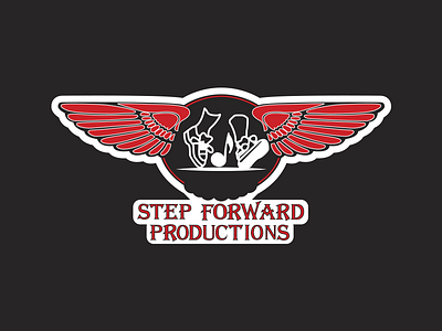 Step Forward Productions brand design logo music productions studio winged