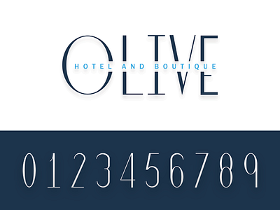 Olive Logo and Number Set boutique custom font hotel logo number set type