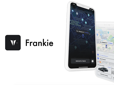 Frankie Taxi App app design figma logo minimal neumorphism taxi app uber ui vector