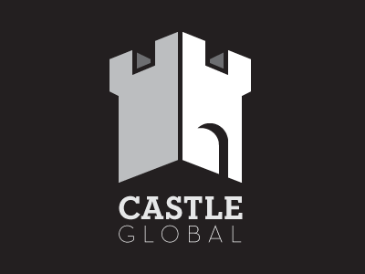 Castle Logo branding castle castle global logo logo design monotone vector