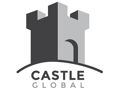 Castle Global Logo branding flat logo monotone vector