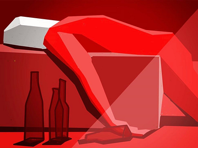 Drunk illustration,digita illustration,red,drink,art