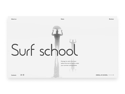 Surf school (Minimal) design figma figmadesign minimal minimalism minimalist minimalistic portfolio typography ui ui ux uidesign uiux web website work