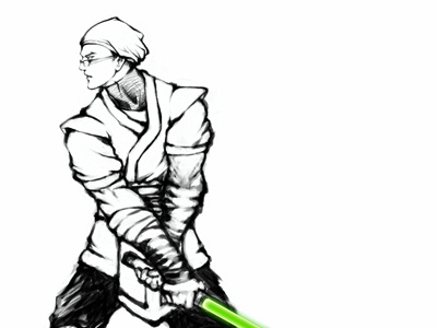 jedi-2 illustration ink jedi lightsaber