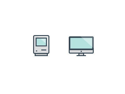 Macs classic computer icons illustration mac old and new