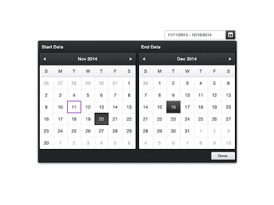 Throwback Thursday - Date Picker calendar date picker drop shadow dropdown inner glow old school