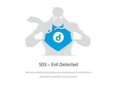 Desk.com - 503 503 desk.com error page illustration superman