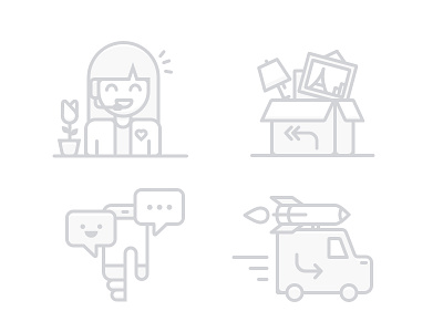 Icons gray scale icons illustrations