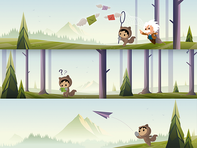 Trailhead characters illustration nature trailhead