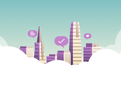 Salesforce Tower complementary colors illustration salesforce tower