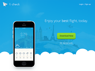 Ticheck Index page app clean color dachang design home landing page ui website