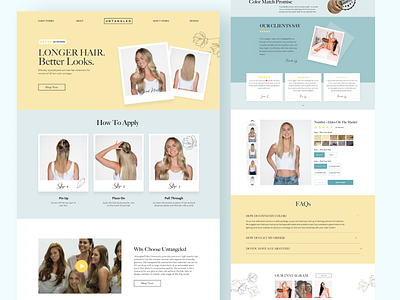 Untangled Product Page before after conversion design figma guarantee hair product landing reviews ui woman product