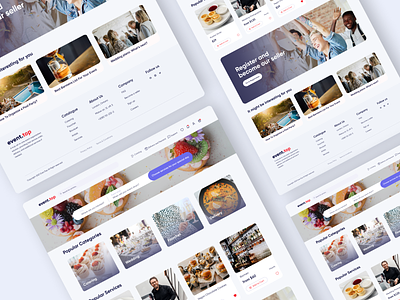 Event Marketplace airbnb style banners cards catalogue components design event event organization figma food catalogue food delivery food web app foodmarket graphic design landing product card ui ui kit