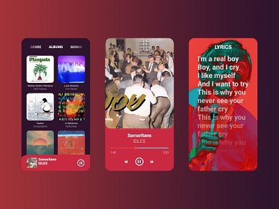 UI Design Exploration - Music Player clean design ui ui design ui exploration ui ux uidesign ux