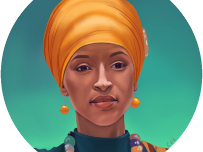 Ilhan Omar colors creative digital art dribble illustration illustrator political politics portrait procreate woman