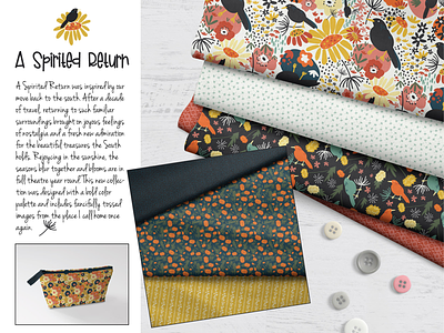 A Spirited Return - surface pattern design art for licensing fabric design surface pattern design surface textile textile design