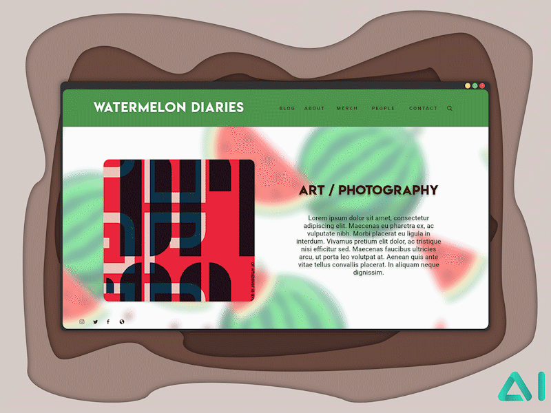 Watermelon Diaries adobe dailyui design dribbble flat illustration material vector web xd