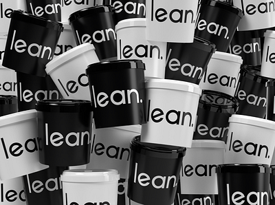 Lean. 3d branding clean cover image design flat fun graphicdesign hero image ice cream logo logomark minimal modern monochrome package design presentation render typography visualization