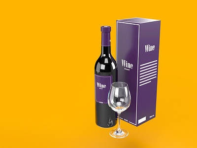 Wine packaging branding bright cinema 4d clean colorful design flat graphic design labeldesign minimal modern octane package design packaging render typography visualization vivid wine yellow