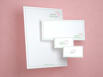 Melissa - Stationary 3d art brand identity branding calm clean contemporary design flat gradient graphic design health minimal mockup pastel render stationary typography visualization wellness