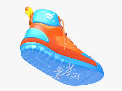 Skull Valley 3d art cinema 4d clean concept creative design graphic design minimal product render shoe skull sneaker street substance thegreatshoecase visualization