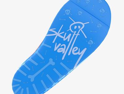 Skull Valley 3d 3d art adobe art blue bone cinema4d clean concept design graphic design illustration minimal product render shoe skull sneaker substance visualization