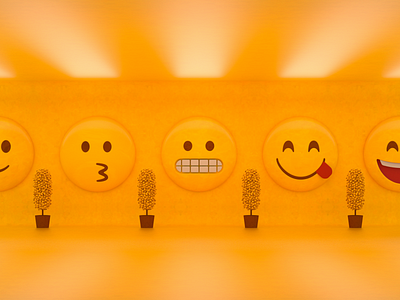 The Emoji Project Pathway 3d art branding cinema4d clean creative design emoji emotions graphic design happy interior mall minimal procreate render spatial typography visualization yellow