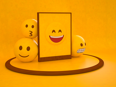 The Emoji Project - What emoji are you? 3d art branding cinema4d clean creative design emoji emotions graphic design illustration installation interior mall minimal new render spatial typography yellow