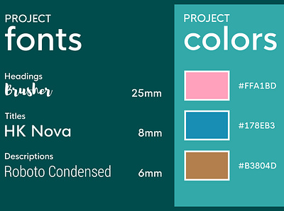 Project fonts and colors blue brand identity branding clean colors colorsandfonts colorscheme design flat fonts graphic design identity minimal teal typography ui