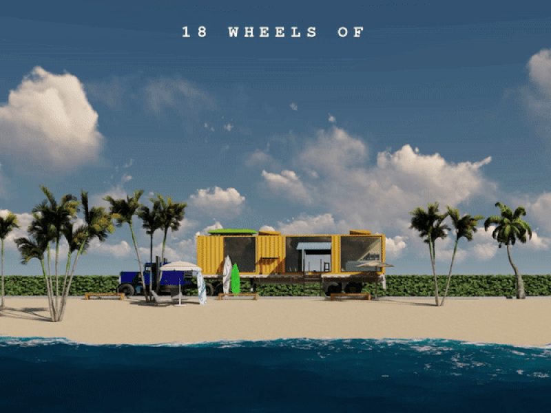 18 Wheels of Surf 18 wheeler 3d model 3d modeling after effects motion graphics beach clouds design graphic design interior design ideas lumion motion design motion graphics nature render sketchup surf trees tropical truck visualization