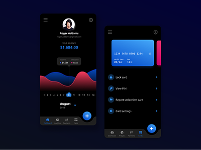 Digital Mobile Banking App - Dark Mode