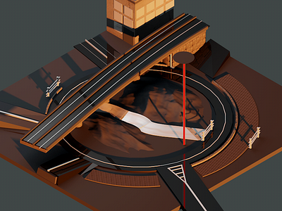 Globe Roundabout 3d globe isometric kenya nairobi roundabout