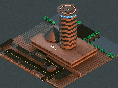 Isometric - K.I.C.C buildings isometric kenya kicc nairobi