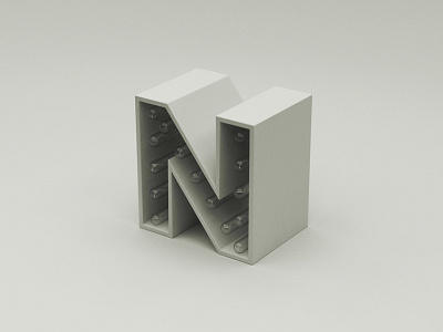 N 3d n neon random type