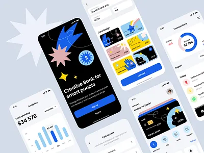 Online Banking - Mobile app analytics bank banking cards design finance fintech firearm studio fireart mobile app mobile ui online profit transactions ui uidesign