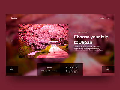 Trip To Japan design interface japan shot trips typography ui uiux ux web web design webpage website