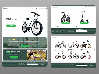 GreenBike Redesign design ebike ecommerce minimal responsive website sketch ui
