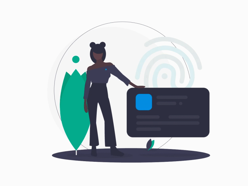 Identity Verification african woman animate animated gif animation flat animation happy id card id card design identity identity verification illustration local african vector verification
