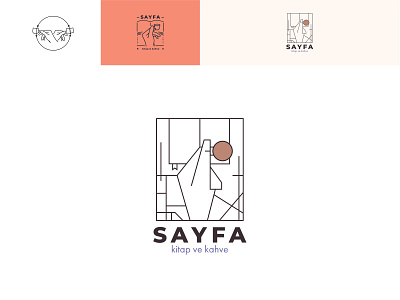Sayfa Book & Coffee Logo artist book bookstore brand identity branding coffee coffee shop branding coffeeshop illustration logo