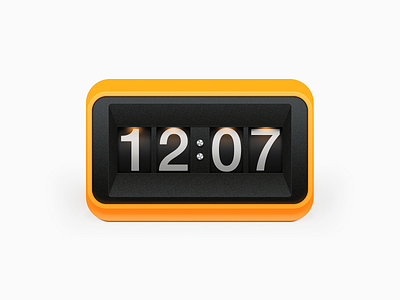 Orange Retro Clock 3d icon adobe photoshop alarm clock app design app icon clock design flip clock graphic design graphicdesign illustration osx icon photoshop retro clock time