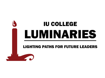 IU College Luminaries alumni bloomington branding candle college communications design graphic design lettermark logo marketing marketing campaign pen red university