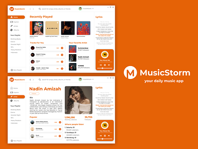 Music Player App design desktop desktop app desktop design music app music player player spotify ui uiux ux web app webdesign
