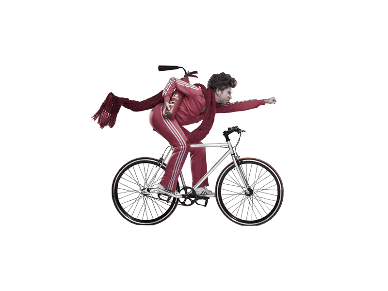 Ride My Bike animation fire extinguisher gif photography tracksuit