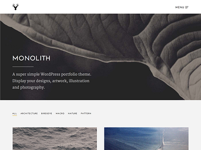 Monolith colour grid minimal portfolio typography web design wordpress