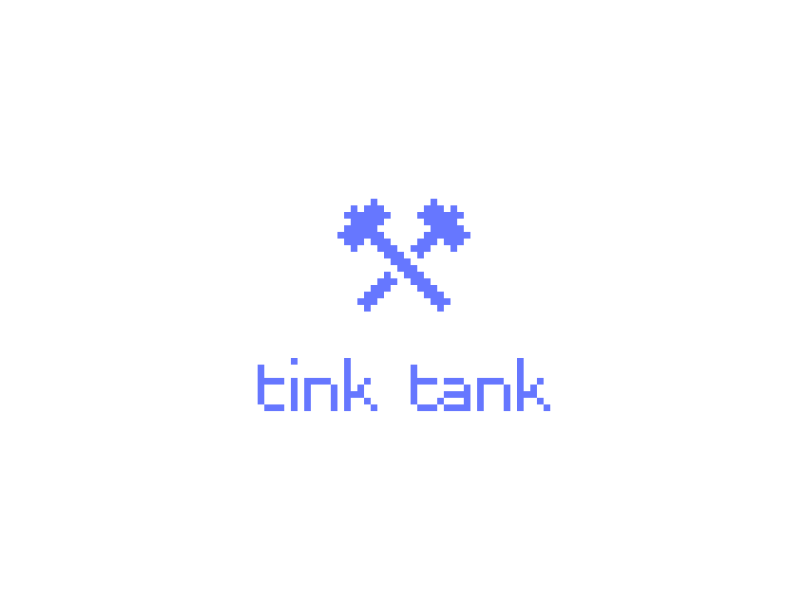 Tink Tank Logo brandon text pixel retro tink tank