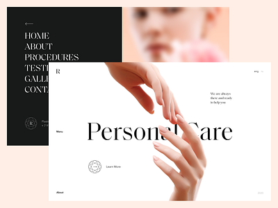 Aesthetic Medicine┆Part 2 figma hands menu minimalism photo photoshop promo promo site promotional design site typography